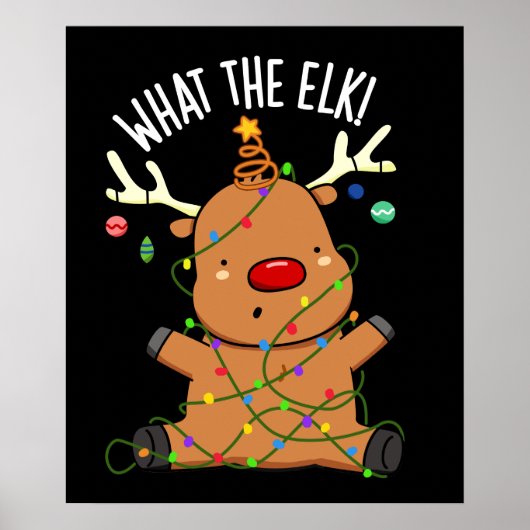 Was das Elch-Funny-Tier für dunkle BG Poster (Vorne)