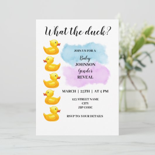 Was das Entengeschlecht zeigt Einladung (Stehend Vorderseite)