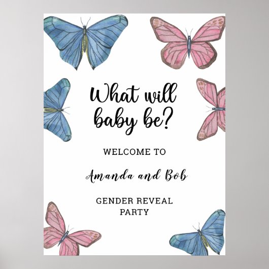 Was das Geschlecht sein wird, offenbart den Empfan Poster (Vorne)