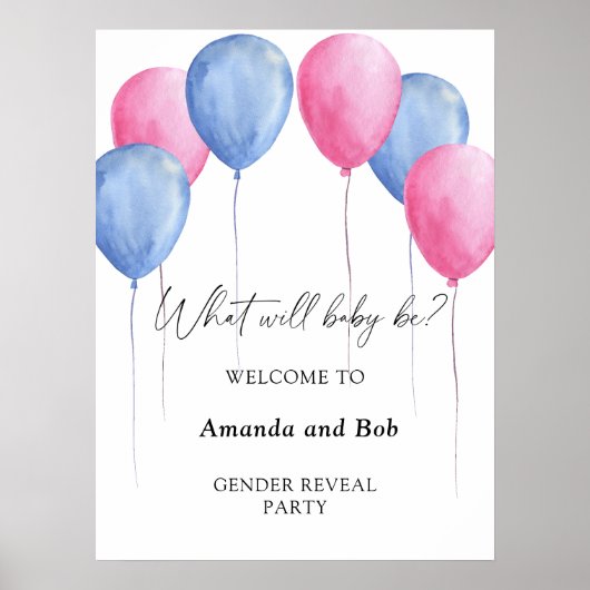 Was das Geschlecht sein wird, offenbart den Empfan Poster (Vorne)