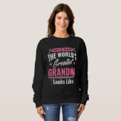 Was das größte Oma der Welt aussieht wie Mütter D Sweatshirt (Vorne ganz)