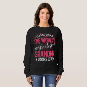 Was das größte Oma der Welt aussieht wie Mütter D Sweatshirt (Vorne ganz)