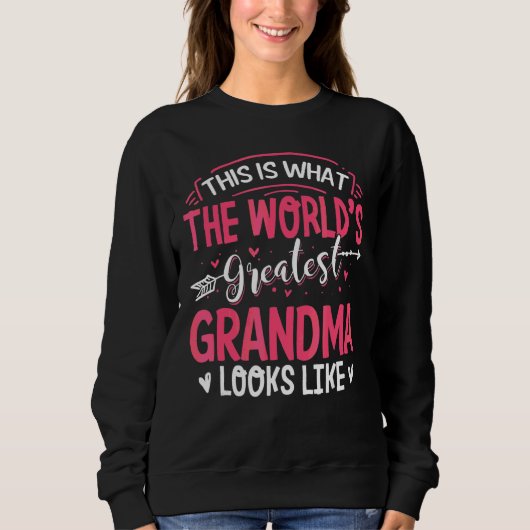 Was das größte Oma der Welt aussieht wie Mütter D Sweatshirt (Vorderseite)