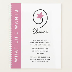 Was das Leben will Pink Motivationszitat Planer