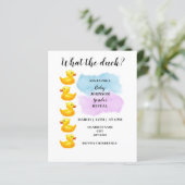 Was das Thema Ente-Geschlecht offenbart Einladung (Stehend Vorderseite)