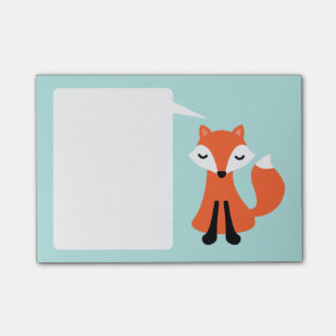 Was den Fuchs tut, sagen Sie weiße Spracheblase Post-it Klebezettel