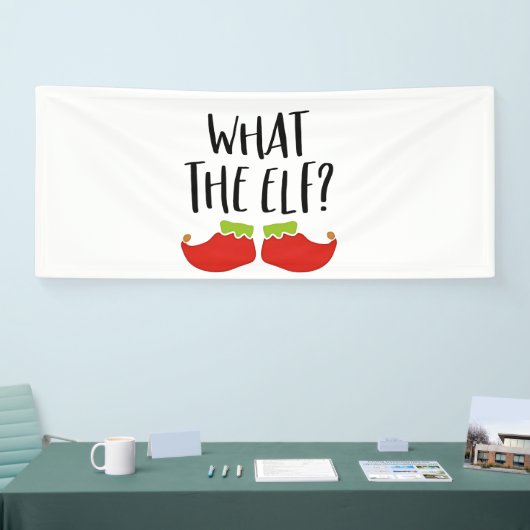Was der Elf Funny Christmas Elf Weihnachtsmann Banner (Messe)
