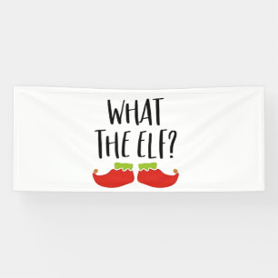 Was der Elf Funny Christmas Elf Weihnachtsmann Banner