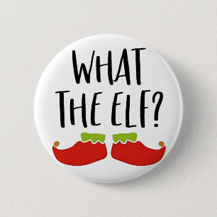 Was der Elf Funny Christmas Elf Weihnachtsmann Button