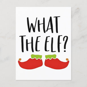 Was der Elf Funny Christmas Elf Weihnachtsmann Einladungspostkarte