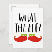 Was der Elf Funny Christmas Elf Weihnachtsmann Einladungspostkarte (Vorne/Hinten)