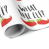 Was der Elf Funny Christmas Elf Weihnachtsmann Geschenkpapier (Rolleneckpunkt)