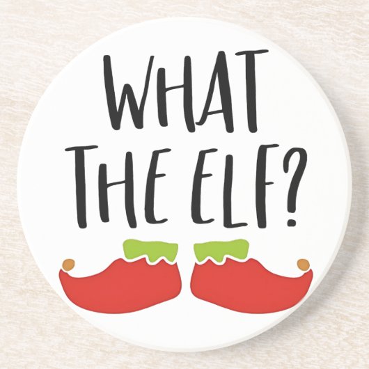 Was der Elf Funny Christmas Elf Weihnachtsmann Getränkeuntersetzer (Vorne)