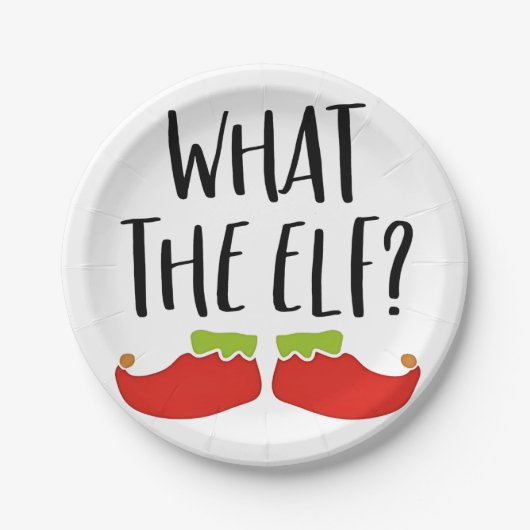 Was der Elf Funny Christmas Elf Weihnachtsmann Pappteller (Vorderseite)