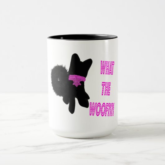 Was der Woof lustiger Hund Tasse (Zentrum)