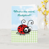 Was der Wortmarienkäfer - lustiger Marienkäfer ist Karte (Gelbe Blume)