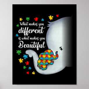 Was dich anders macht Elefant Autism Mom Jungen Poster
