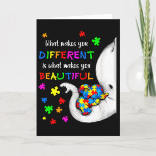 Was dich anders macht Elefant Mama Autismus Kind Karte
