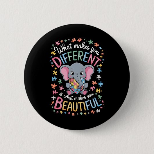Was dich anders macht, ist ein schönes Elefant-Aut Button (Vorderseite)