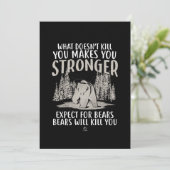 Was dich nicht umbringt, macht dich stärker zum Bä Dankeskarte (Stehend Vorderseite)
