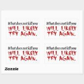 Was dich nicht umbringt... rechteckiger aufkleber (Blatt)