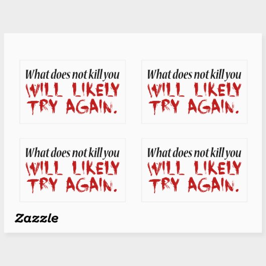 Was dich nicht umbringt... rechteckiger aufkleber (Blatt)