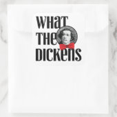 Was die Dickens (Red Bow) Quadratischer Aufkleber (Tasche)
