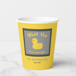 Was die Duck Birthday Funny Yellow Pappbecher