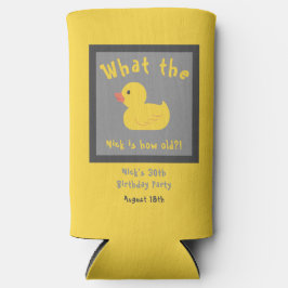 Was die Duck Birthday Funny Yellow Selters Dosenkühler