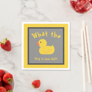 Was die Duck Birthday Funny Yellow Serviette