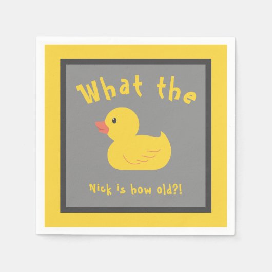 Was die Duck Birthday Funny Yellow Serviette (Vorderseite)