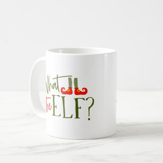 Was die Elf-Funny-Weihnachten-Tasse Kaffeetasse (Vorderseite Links)