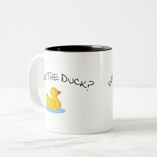 Was die Ente Zweifarbige Tasse (Vorderseite Links)
