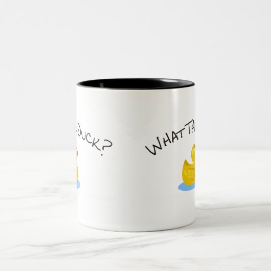 Was die Ente Zweifarbige Tasse (Mittel)