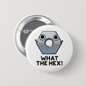 Was die hex-lustige Hexagon-Gestalt macht Button (Vorne & Hinten)