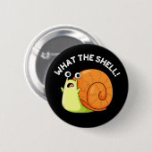 Was die Muschel Funny Snail Puff Dark BG Button (Vorne & Hinten)