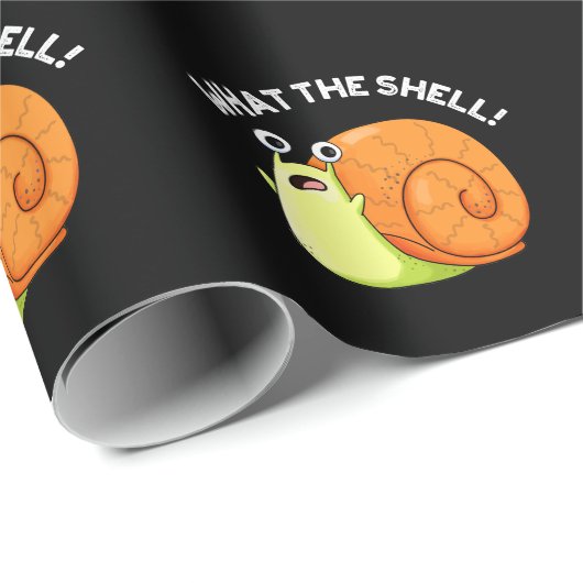 Was die Muschel Funny Snail Puff Dark BG Geschenkpapier (Rolleneckpunkt)