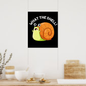 Was die Muschel Funny Snail Puff Dark BG Poster (Küche)