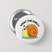 Was die Muschel für einen sonnigen Schneckenpuffer Button (Vorne & Hinten)