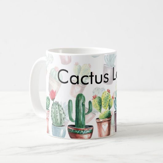 Was die sukkulente Pflanze Retro Vintage Kaktus Kaffeetasse (Vorderseite Links)