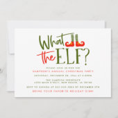 Was die Weihnachtsfeiertage des Elfen Party Einlad Einladung (Vorderseite)