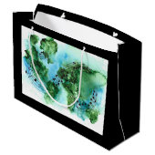 Was die Welt jetzt braucht, ist Liebe süße Liebe Große Geschenktüte (Rückseite Schrägansicht)