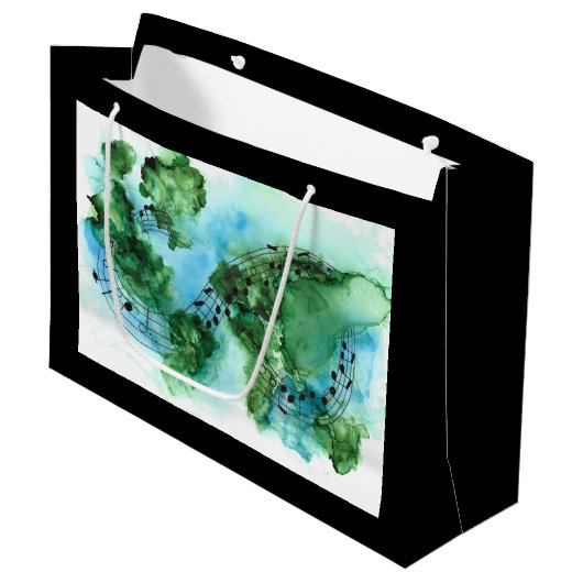 Was die Welt jetzt braucht, ist Liebe süße Liebe Große Geschenktüte (Vorderseite Schrägansicht)