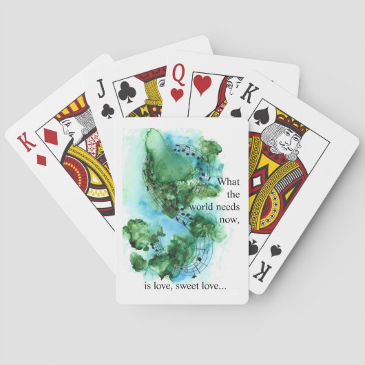 Was die Welt jetzt braucht, ist Liebe süße Liebe.. Spielkarten (Rückseite)