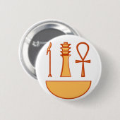 Was Djed Anch Symbol Triade Button (Vorne & Hinten)