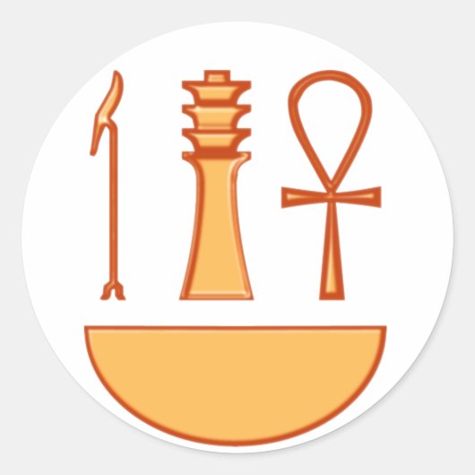 Was Djed Anch Symbol Triade Runder Aufkleber (Vorderseite)