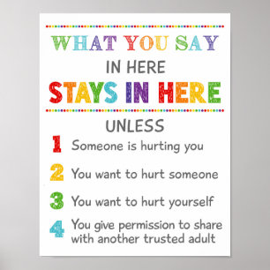 Was du hier sagst, Bleibe hier Schulberater Poster
