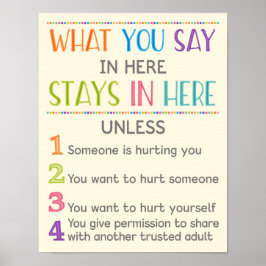 Was du hier sagst, Bleibe hier Schulberater Poster