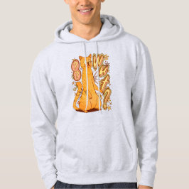Was? / Eine Orange Cat Illustration Hoodie
