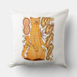 Was? / Eine Orange Cat Illustration Kissen